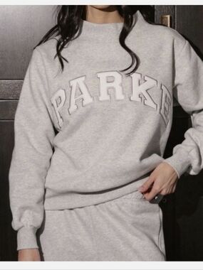 Parke Varsity Mockneck Gray Metallic Size L/XL NWT